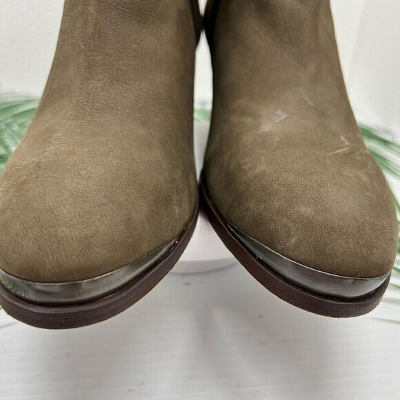 Diba Women's Taupe Brown Sequoia Suede Leather Block Heel Booties Size 8.5 - Picture 2 of 13